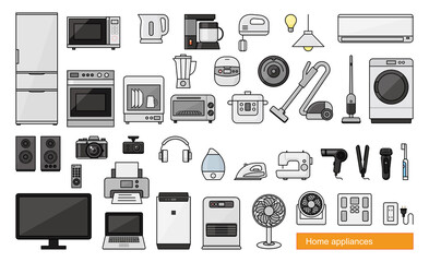 Home appliances vector icon 家電アイコンセット