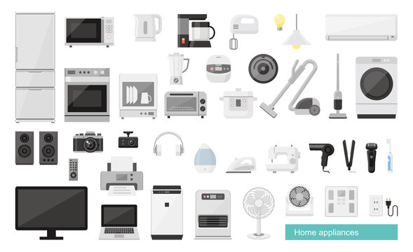 Home appliances vector icon 家電アイコンセット