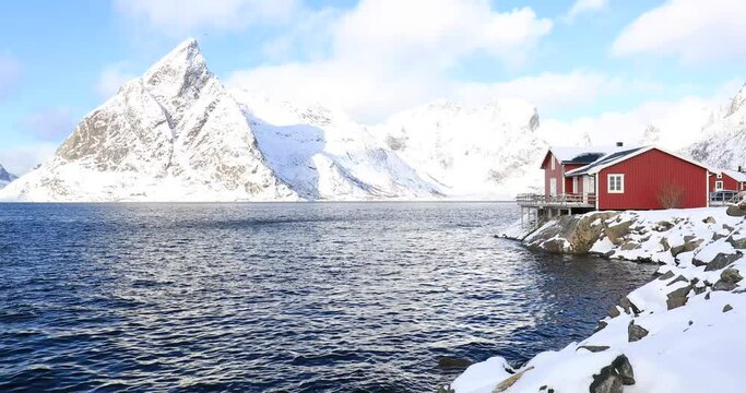 Sehensw&uuml;rdigkeit in Hamnoy, Lofoten, Norwegen