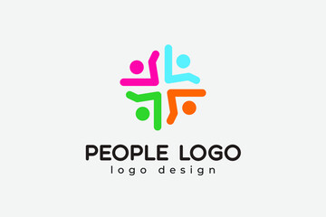 Teamwork vector logo template creative illustration. People group sign