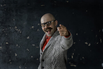 vintage style, portrait of a man with a large mustache, unusual gentleman