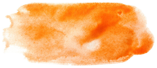 Watercolor stain texture orange on paper
