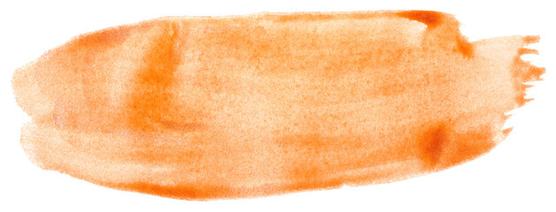 Watercolor stain texture orange on paper