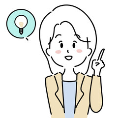 ひらめく女性