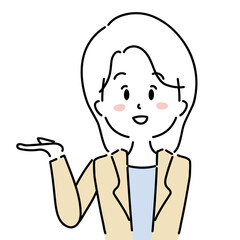案内をする女性