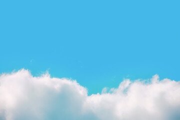 Clear blue sky with a white cloud below, copy space for text