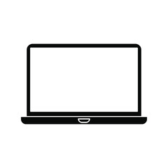 Laptop icon isolated. Notebook screen template on white background.