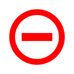 Icon No or stop, danger red symbol isolated on white background. Vector restriction,
