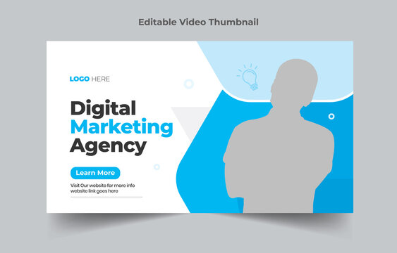 Creative Editable Video thumbnail and editable corporate digital marketing web banner template .