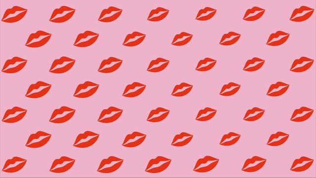Lips. Motion seamless pattern design. 4k video