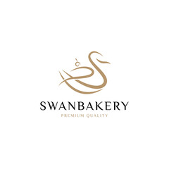 Swan Bakery logo vector icon illustration modern style for your business