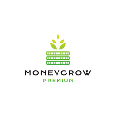 Money Grow logo vector icon illustration modern style for your business