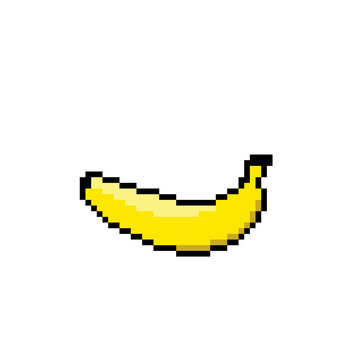 Banana pattern. Pixel banana image. Vector illustration of a cross stitch pattern.