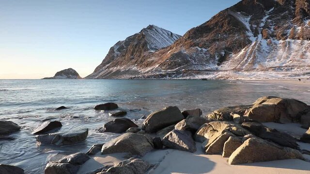 Haukland Strand auf den Lofoten, Norwegen