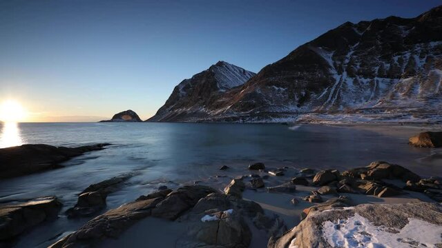 Haukland Strand auf den Lofoten, Norwegen