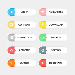Elements button for website or app.
