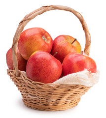 Fresh Red apple isolated on white background, Red Envy apple with leaves on white background With clipping path