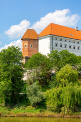 Fototapeta na wymiar Medieval Sandomierz Royal Castle, built on a slope of Vistula River, Sandomierz, Poland