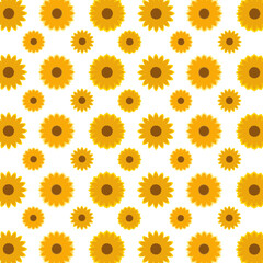 Pattern sunflower background vector illustration, design for theme nature