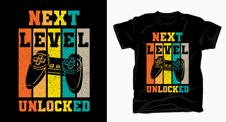 Next level unlocked typography with game controller vintage t shirt