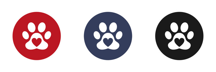 Animal paw icons set. Flat design. Vector illustration. © Andrii