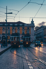 Naklejka na ściany i meble tram in the streets of lisbon