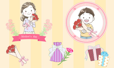 母の日　プレゼント　お母さんと子供