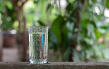 Drinking glass on a blurred background