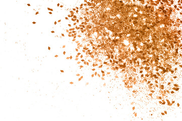 Gold glitter on white background for your design