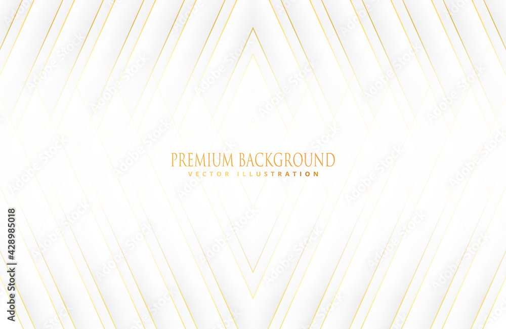Wall mural abstract geometric line background with white and gold element. abstract modern background. elegant 