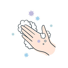 左手と泡　ウィルス