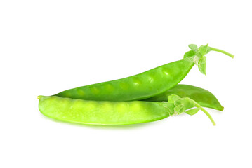 fresh green peas (Pisum sativum, Sugar bean, Sweet pea, Garden pea) isolated on a white background