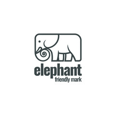 Elephant Logo Illustration Mascot - Friendly Baby Elephant 