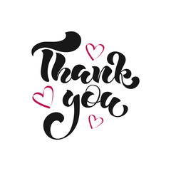 Thank you - vector illustration with hand lettering
