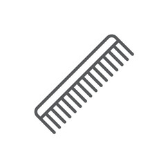 Comb line icon. Minimalist black icon isolated on white background. Comb simple silhouette. Web site page and mobile app design vector element.
