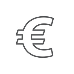 Euro line icon. Minimalist icon isolated on white background. Euro simple silhouette. Web site page and mobile app design vector element.