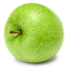 single green apple isolated on white background. clipping path