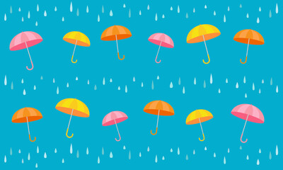 傘と雨の模様