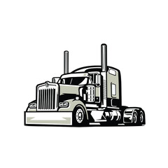 Semi Truck 18 Wheeler Silhouette Vector