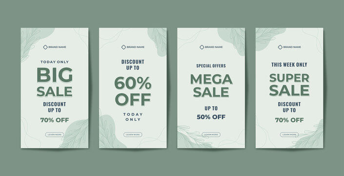 Organic sale instagram stories promotion template