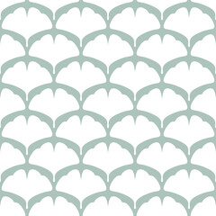 Fototapeta premium Seamless floral pattern white ginkgo biloba leaves. Floral texture on turquoise background.