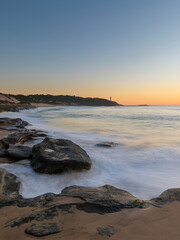 Fototapeta na wymiar Morning view of Norah Head from Pebbly Beach, NSW, Australia.