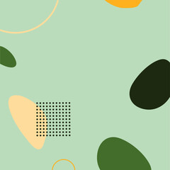 Green trendy vector background memphis style