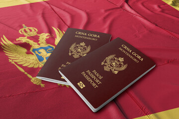 Montenegro passport on its flag, citizenship by investment