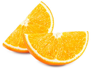 cut of orange isolated on white background. clipping path