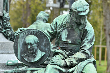 Oberösterreichische Landesausstellung 2021 - Werndl-Denkmal in Steyr, Österreich, Europa - Upper...