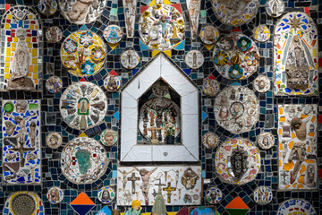 São Bento do Sapucaí, São Paulo, Brazil - April 19, 2021: internal view of the mosaic chapel,...