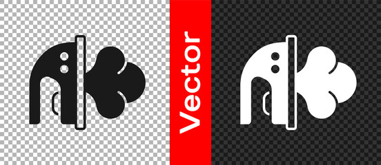 Black Electric iron icon isolated on transparent background. Steam iron. Vector