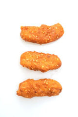 deep fried banana on white