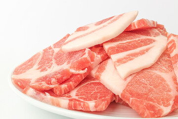 Pork chop on white background